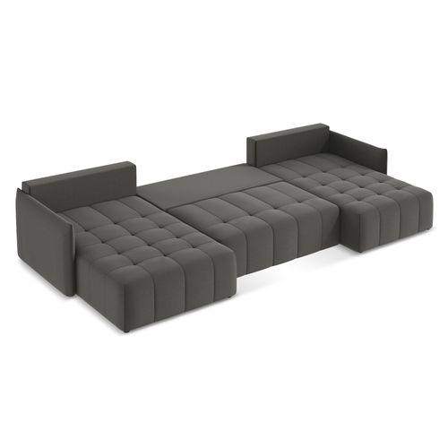 Canapé Panoramique 5 Places Moku En Velours Acier