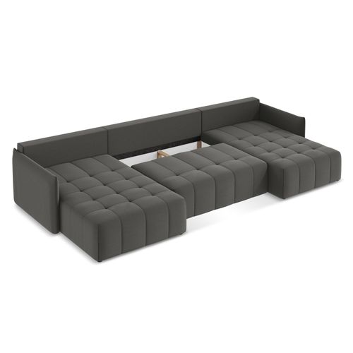 Canapé Panoramique 5 Places Moku En Velours Acier