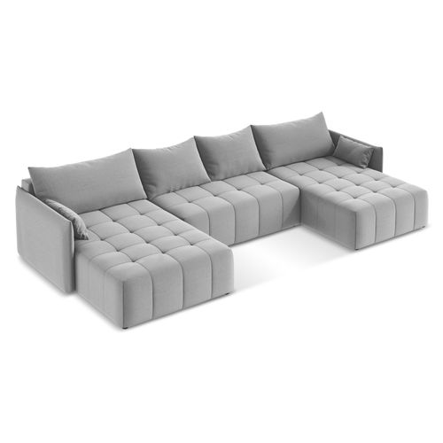 Canapé Panoramique 5 Places Moku En Velours Gris