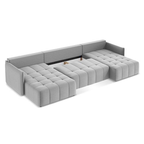 Canapé Panoramique 5 Places Moku En Velours Gris