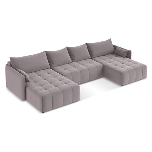 Canapé Panoramique 5 Places Moku En Velours Lavande