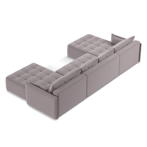 Canapé Panoramique 5 Places Moku En Velours Lavande