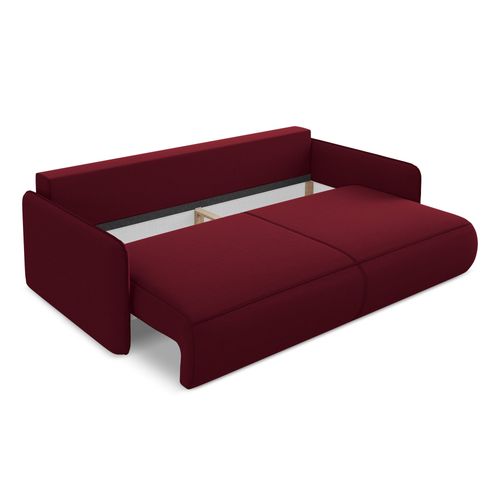 Canapé 3 Places Convertible Nanea En Velours Bourgogne