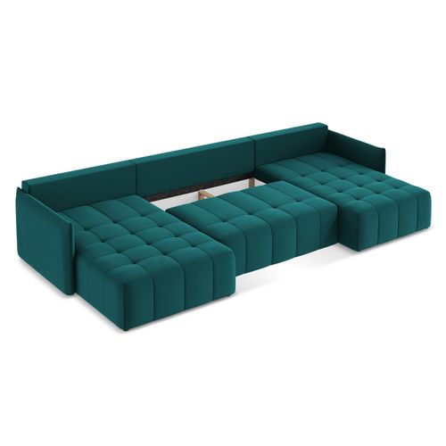 Canapé Panoramique 5 Places Moku En Velours Marin