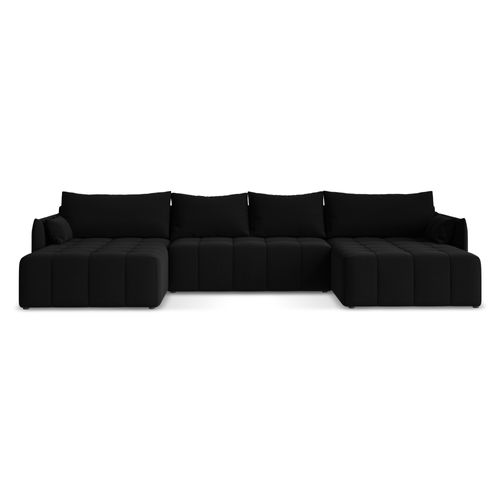 Canapé Panoramique 5 Places Moku En Velours Noir