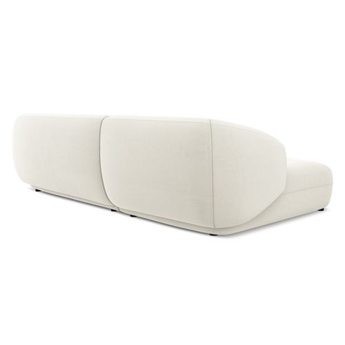 Canapé D'angle 3 Places Modulaire Gauche Moana En Velours Beige Clair