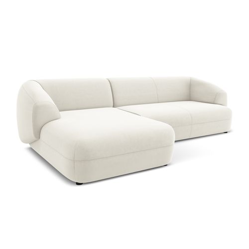 Canapé D'angle 3 Places Modulaire Gauche Moana En Velours Beige Clair