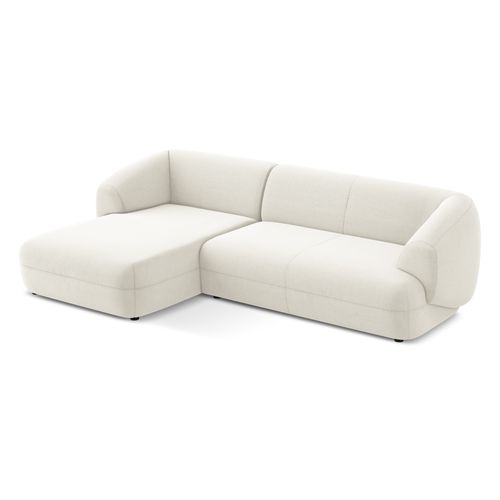 Canapé D'angle 3 Places Modulaire Gauche Moana En Velours Beige Clair