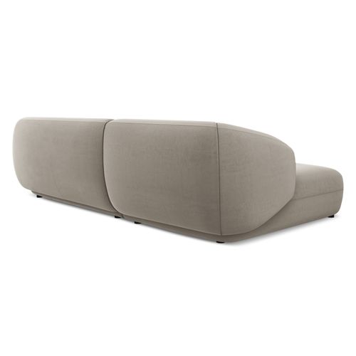 Canapé D'angle 3 Places Modulaire Gauche Moana En Velours Taupe