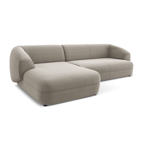 Canapé D'angle 3 Places Modulaire Gauche Moana En Velours Taupe