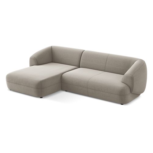 Canapé D'angle 3 Places Modulaire Gauche Moana En Velours Taupe