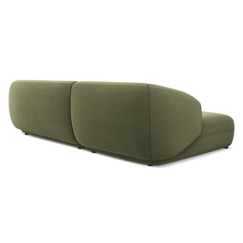 Canapé D'angle 3 Places Modulaire Gauche Moana En Velours Olive