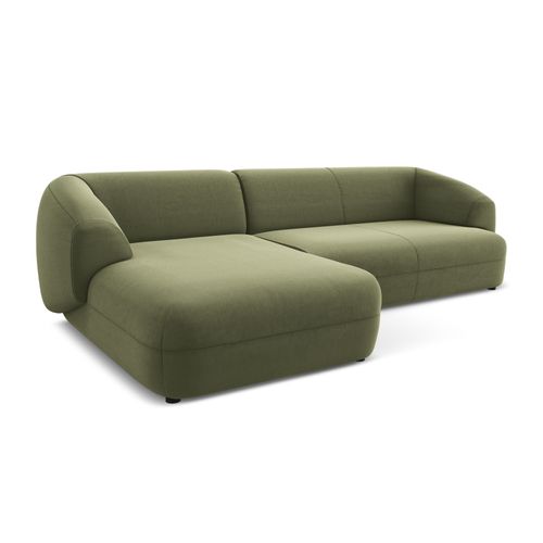Canapé D'angle 3 Places Modulaire Gauche Moana En Velours Olive