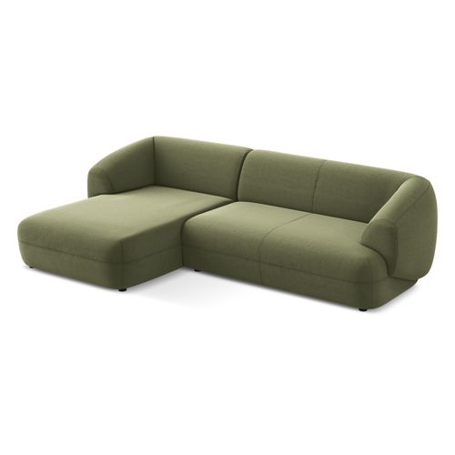 Canapé D'angle 3 Places Modulaire Gauche Moana En Velours Olive
