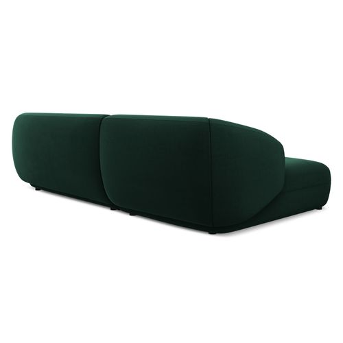 Canapé D'angle 3 Places Modulaire Gauche Moana En Velours Bouteille Verte