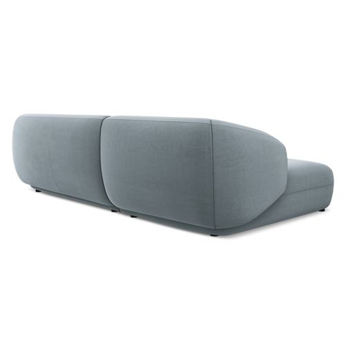 Canapé D'angle 3 Places Modulaire Gauche Moana En Velours Bleu Clair