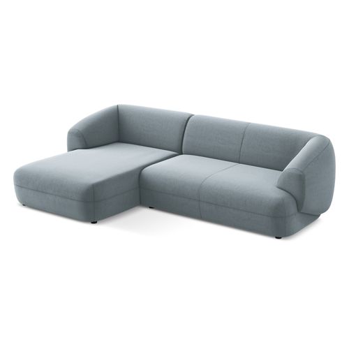 Canapé D'angle 3 Places Modulaire Gauche Moana En Velours Bleu Clair