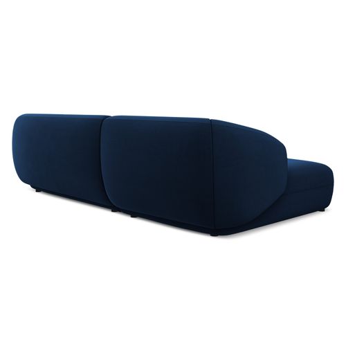 Canapé D'angle 3 Places Modulaire Gauche Moana En Velours Bleu Royal