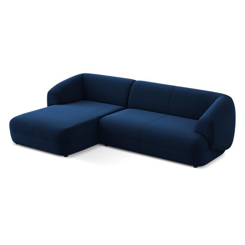 Canapé D'angle 3 Places Modulaire Gauche Moana En Velours Bleu Royal
