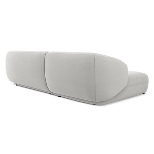 Canapé D'angle 3 Places Modulaire Gauche Moana En Velours Argent