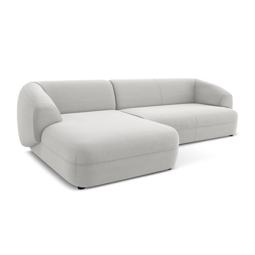 Canapé D'angle 3 Places Modulaire Gauche Moana En Velours Argent