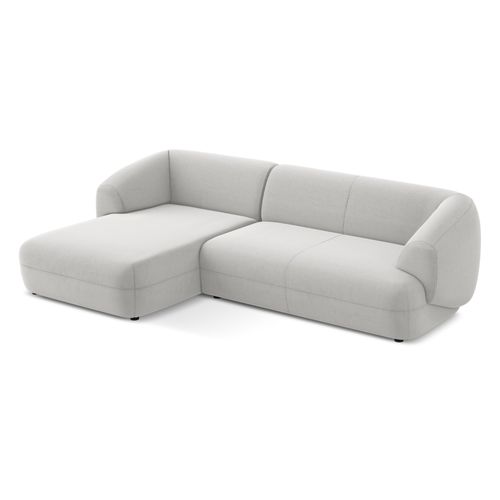 Canapé D'angle 3 Places Modulaire Gauche Moana En Velours Argent