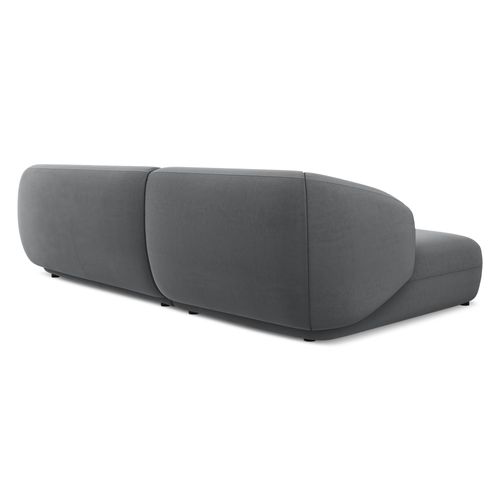 Canapé D'angle 3 Places Modulaire Gauche Moana En Velours Acier