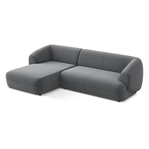 Canapé D'angle 3 Places Modulaire Gauche Moana En Velours Acier