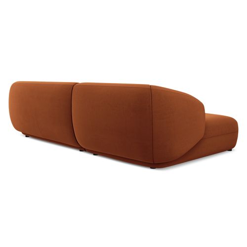 Canapé D'angle 3 Places Modulaire Gauche Moana En Velours Terre Cuite