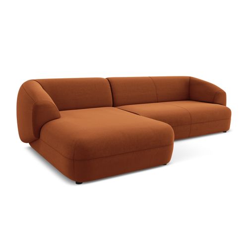 Canapé D'angle 3 Places Modulaire Gauche Moana En Velours Terre Cuite