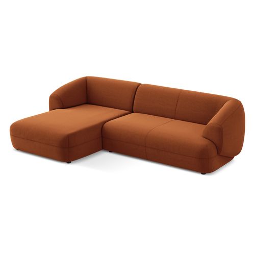 Canapé D'angle 3 Places Modulaire Gauche Moana En Velours Terre Cuite