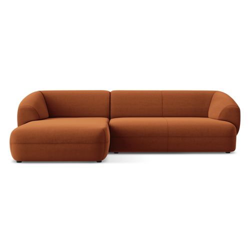Canapé D'angle 3 Places Modulaire Gauche Moana En Velours Terre Cuite