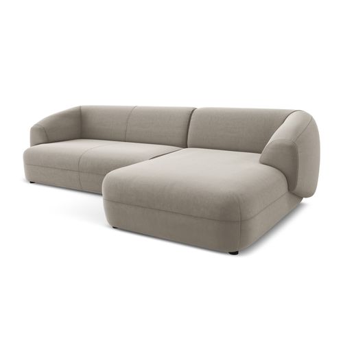 Canapé D'angle 3 Places Modulaire Droit Moana En Velours Taupe