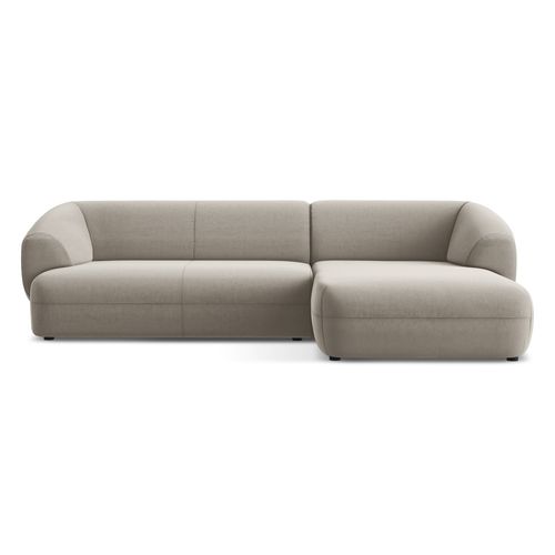 Canapé D'angle 3 Places Modulaire Droit Moana En Velours Taupe