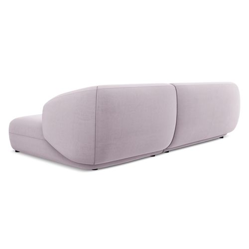 Canapé D'angle 3 Places Modulaire Droit Moana En Velours Lavande