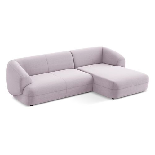 Canapé D'angle 3 Places Modulaire Droit Moana En Velours Lavande