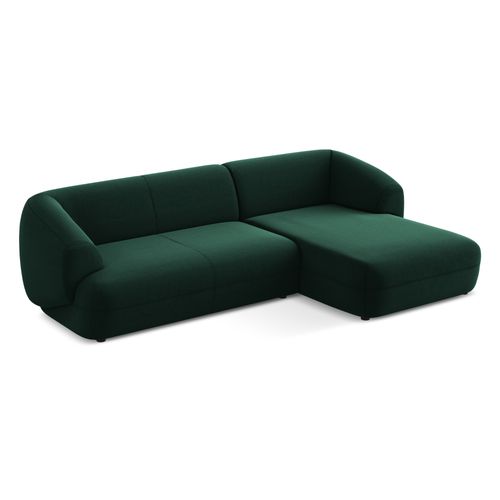Canapé D'angle 3 Places Modulaire Droit Moana En Velours Bouteille Verte