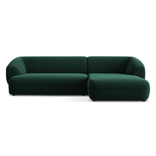 Canapé D'angle 3 Places Modulaire Droit Moana En Velours Bouteille Verte