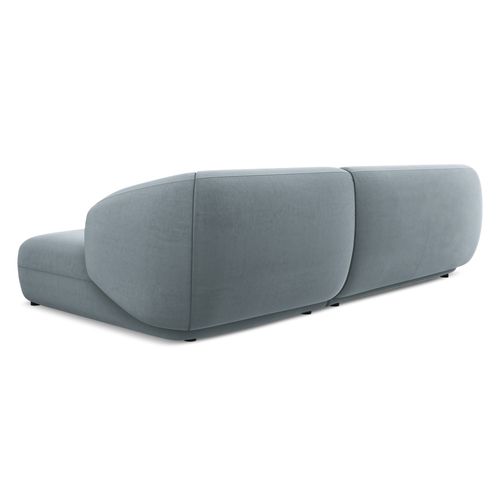 Canapé D'angle 3 Places Modulaire Droit Moana En Velours Bleu Clair