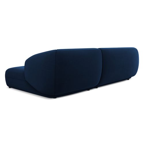 Canapé D'angle 3 Places Modulaire Droit Moana En Velours Bleu Royal