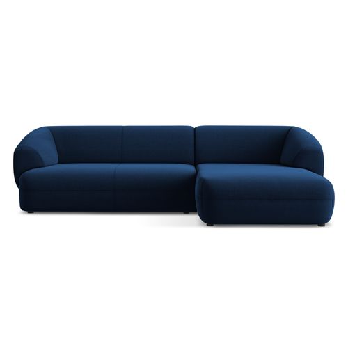 Canapé D'angle 3 Places Modulaire Droit Moana En Velours Bleu Royal