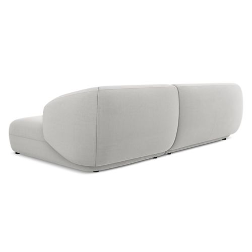 Canapé D'angle 3 Places Modulaire Droit Moana En Velours Argent