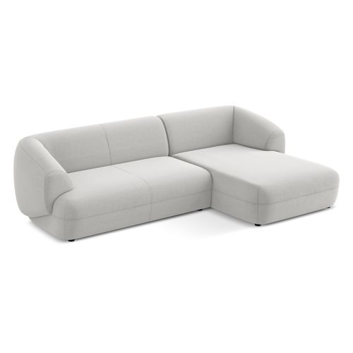 Canapé D'angle 3 Places Modulaire Droit Moana En Velours Argent