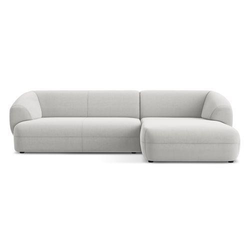 Canapé D'angle 3 Places Modulaire Droit Moana En Velours Argent
