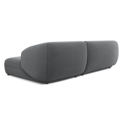 Canapé D'angle 3 Places Modulaire Droit Moana En Velours Acier