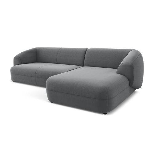 Canapé D'angle 3 Places Modulaire Droit Moana En Velours Acier