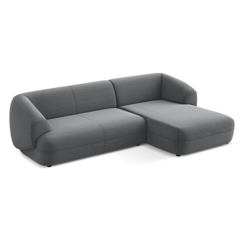 Canapé D'angle 3 Places Modulaire Droit Moana En Velours Acier