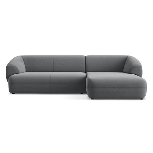 Canapé D'angle 3 Places Modulaire Droit Moana En Velours Acier