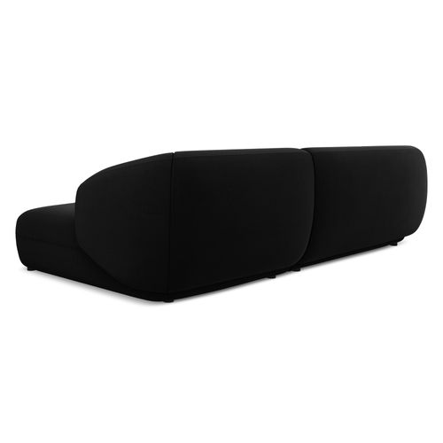 Canapé D'angle 3 Places Modulaire Droit Moana En Velours Noir