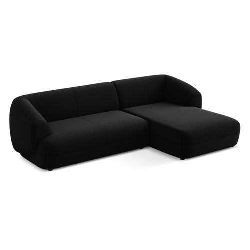 Canapé D'angle 3 Places Modulaire Droit Moana En Velours Noir